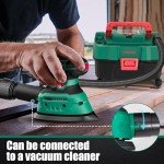 HYCHIKA Detail Sander Tool with Vacuum Attach, 13,000 OPM, 1.2A Electric Palm Sander with 12 Pcs Sandpapers, Upraged Dust Collection System, Compact Design for Tight Spaces Sanding and Paint Removing