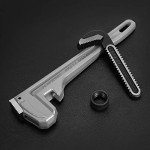 DURATECH 3-Piece Heavy Duty Aluminum Straight Pipe Wrench Set, 10", 14", 18", Adjustable Plumbing Wrench Set, Drop Forged, Exceed GGG standard