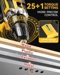 Drill, Cordless Drill with Dual 2.0Ah Battery, Electric Drills 3/8 Inch Chuck 370 In-lbs, 25+1 Torque Power Combi Screwdriver Set with Battery and Charger, 2 Speed LED Light 27 Accessories