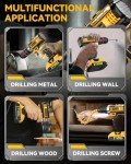Drill, Cordless Drill with Dual 2.0Ah Battery, Electric Drills 3/8 Inch Chuck 370 In-lbs, 25+1 Torque Power Combi Screwdriver Set with Battery and Charger, 2 Speed LED Light 27 Accessories