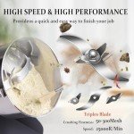 INSELY Grain Mill Grinder 150g High Speed Food Grain Mill Stainless Steel Seeds Flour Nut Pill Wheat Corn Herbs Spices & Seasonings Dry Grinder Electric Machine Grinder for Kitchen