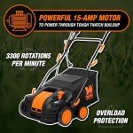 WEN DT1516 16-Inch 15-Amp 2-in-1 Electric Dethatcher and Scarifier with Collection Bag, Black