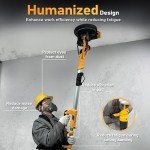 GEVEELIFE Drywall Sander, 880W 7.33A Electric Drywall Sander with Vacuum Dust Collector, 5 Variable Speed 1000-2100RPM, LED Light, Foldable & Extendable Handle, 12 Sanding Discs