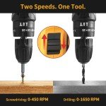 Aseboy Cordless Drill with Battery and Charger, 20V Electric Drill with 3/8" Keyless Chuck, 25+3 Torque Settings & Impact Mode for Drilling, Screwdriving, and Home Improvement(1Battery)