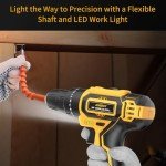 Aseboy Cordless Drill with Battery and Charger, 20V Electric Drill with 3/8" Keyless Chuck, 25+3 Torque Settings & Impact Mode for Drilling, Screwdriving, and Home Improvement(1Battery)