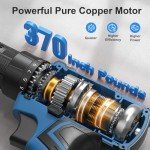 Cordless Drill Set, 20V Power Drill with Battery 2.0Ah and Charger, 3/8-Inch Keyless Chuck Electric Drill, 25+1 Torque, 42pcs Drill Driver Bits/Screws for DIY Projects (Blue)