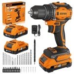 Alloyman 20V MAX Cordless Drill, Brushless Motor Design, 1800RPM, Max 531 In-lbs Torque, 3/8" Keyless Chuck, 21+1 Torque Settings, Power Drill Set for Drilling Concrete, Metal, Wood