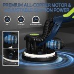 IMQUALI Drywall Sander with Vacuum Dust Collector(02/11/2025 Upgraded) 8-Amp Popcorn Ceiling Removal Tool with 7 Variable Speed 800-1800RPM, Extendable Handle, LED Light,12pcs Sanding Discs, Navy Blue