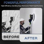 IMQUALI Drywall Sander with Vacuum Dust Collector(02/11/2025 Upgraded) 8-Amp Popcorn Ceiling Removal Tool with 7 Variable Speed 800-1800RPM, Extendable Handle, LED Light,12pcs Sanding Discs, Navy Blue