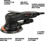 MAXXT Electric 5mm Random Orbital Sander Brushless 350W 3A Multi-function Variable Speed Electric Corded Orbital Sanders Machine with 10 Sanding Paper for Woodworking (R7303-5.0mmOrbit)