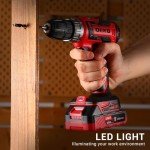 Power Drill Cordless: DEKO PRO Cordless Drill 20V Electric Power Drill Set Tool for Women Drills Cordless with Battery and Charger Drill Driver 20 Volt Drill Driver Kit Red