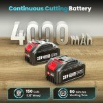 Seesii Mini Chainsaw 8-inch, Mini Chainsaw Cordless Tool Set, Battery Chainsaw with 2x 4.0Ah Batteries, Handheld Electric Power Chain Saw with Oiler, Safety Lock for Tree Trimming,Wood Cutting