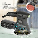 GALAX PRO 2.5A Random Orbit Sander, 300W Electric Orbital Sander with 6 Various Speeds 6000-13000RPM,4.9-Inch Palm Sander with 20PCS Sandpapers,1 dust canister,Fit for Woodworking, Sanding, Polishing…