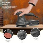 GALAX PRO 2.5A Random Orbit Sander, 300W Electric Orbital Sander with 6 Various Speeds 6000-13000RPM,4.9-Inch Palm Sander with 20PCS Sandpapers,1 dust canister,Fit for Woodworking, Sanding, Polishing…