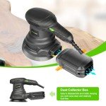 GALAX PRO 2.5A Random Orbit Sander, 300W Electric Orbital Sander with 6 Various Speeds 6000-13000RPM,4.9-Inch Palm Sander with 20PCS Sandpapers,1 dust canister,Fit for Woodworking, Sanding, Polishing…