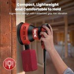 DCK Random Orbital Sander, 3.0 AMP Corded Palm Sander, 6 Speeds Max 12,000 OPM, 5-Inch with 10 pcs Sandpapers, Dust Bag, Low Vibration, Drywall Sander for Woodworking, Decoration Furniture (KSA125)