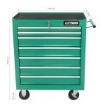 BOVONO Too Chest, 7-Drawers Rolling Tool Chest on Wheels, Tool Cart with Drawers & Key,Rolling Tool Box for Garage, Warehouse, Repair Shop, Tool Room (Green)