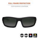 Ergodyne Skullerz Odin Safety Sunglasses, ANSI Z87 Impact Resistant, Durable Full Frame, Non Slip, Polarized, Anti Fog