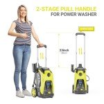 Electric Pressure Washer 4800PSI-Max 2.9GPM Pressure Washer with 25 FT Hose, 4 Quick Connect Nozzle,16.9 Oz Soap Tank Orange Cleaning for Pool, Patio, Car