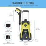 Electric Pressure Washer 4800PSI-Max 2.9GPM Pressure Washer with 25 FT Hose, 4 Quick Connect Nozzle,16.9 Oz Soap Tank Orange Cleaning for Pool, Patio, Car