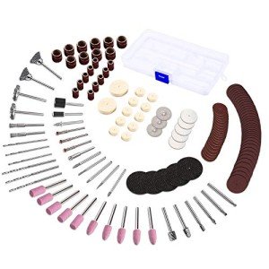 141pcs Rotary Tool Accessories Kit - GOXAWEE 1/8-inch Shank All Purpose Power Tool Accessory Set Universal Fitment for Easy Drilling Sawing Sanding Grinding Polishing
