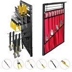 ElecVoztile Garage Power Tool Organizer Cart with Charging Station, Floor Stand Rolling Drill Holder and Tool Battery Storage Cart on Wheels, 3-Layer Utility Rack Shelf with 8 Outlet Power Strip (Red)
