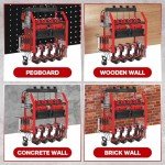 Saker Power Tool Organizer Wall Mount, Power Tool Organizer with Charging Station, 3-Layer, 8 Outlets, 4 Drill Holders, 3 Hooks, Drill Bit Rack, Screwdriver Rack for Garage, Workshop, Home