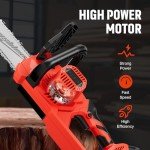 12" Electric Chainsaw Cordless, 20V Battery Power Cordless Chain Saw, Battery Chainsaw with 4.0Ah Lithium ion Battery and Charger