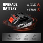 12" Electric Chainsaw Cordless, 20V Battery Power Cordless Chain Saw, Battery Chainsaw with 4.0Ah Lithium ion Battery and Charger
