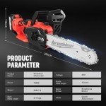 12" Electric Chainsaw Cordless, 20V Battery Power Cordless Chain Saw, Battery Chainsaw with 4.0Ah Lithium ion Battery and Charger