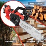 12" Electric Chainsaw Cordless, 20V Battery Power Cordless Chain Saw, Battery Chainsaw with 4.0Ah Lithium ion Battery and Charger