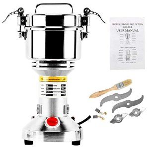 Homend High Speed 500g Electric Grain Mill Grinder Powder Machine Spice Herb Grinder 2500W 70-300 Mesh 36000RPM Stainless Steel Commercial Grade for Kitchen Herb Spice Pepper Coffee (500g)