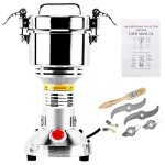 Homend High Speed 500g Electric Grain Mill Grinder Powder Machine Spice Herb Grinder 2500W 70-300 Mesh 36000RPM Stainless Steel Commercial Grade for Kitchen Herb Spice Pepper Coffee (500g)