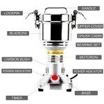 Homend High Speed 500g Electric Grain Mill Grinder Powder Machine Spice Herb Grinder 2500W 70-300 Mesh 36000RPM Stainless Steel Commercial Grade for Kitchen Herb Spice Pepper Coffee (500g)