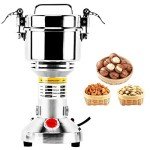Homend High Speed 500g Electric Grain Mill Grinder Powder Machine Spice Herb Grinder 2500W 70-300 Mesh 36000RPM Stainless Steel Commercial Grade for Kitchen Herb Spice Pepper Coffee (500g)