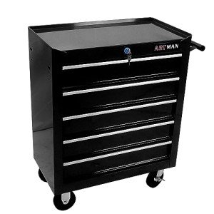 nifoti 5-Drawer Tool Cart on Wheels, Rolling Tool Chest Storage, Trolley Organizer for Garage, Warehouse, Workshop, Repair Shop (5 Large Drawers-29.3"H-Black)