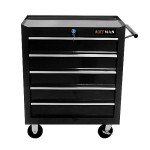nifoti 5-Drawer Tool Cart on Wheels, Rolling Tool Chest Storage, Trolley Organizer for Garage, Warehouse, Workshop, Repair Shop (5 Large Drawers-29.3"H-Black)