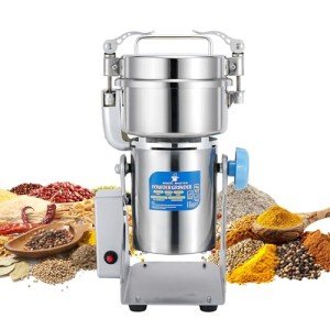 MAGIC MASTER 300g Grain Mill Grinder Electric,High Speed 1500W Commercial Spice Grinder,Safety Stainless Steel Dry Grinder Machine For Flour Wheat Nut Corn Rice Pepper Herbs Coffee Beans,Swing,110V