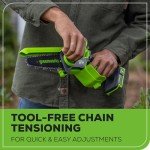 Greenworks 24V 6" Brushless Mini Chainsaw, Small Cordless Handheld Saw, 2.0Ah Battery and Charger Included