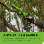 Greenworks 24V 6" Brushless Mini Chainsaw, Small Cordless Handheld Saw, 2.0Ah Battery and Charger Included
