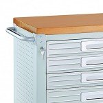 Seville Classics UltraHD Heavy Duty Rolling Cabinet Workbench Table w/Solid Wood Top, Workstation for Garage, Warehouse, Office, Workshop, 77" W x 20" D x 37.5" H, Granite, 11-Drawer