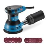 Dong Cheng Orbital Sander, 3.0AMP, 5 Inch Random Orbital Power Sander with 10Pcs Sandpapers & Dust Bag, 6 Variable Speeds, 12000 OPM Electric Palm Sander for Woodworking, Sanding & Polishing