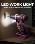Pink Cordless Drill Set, 20V Electric Power Drill for Women, Lightweight Electric Screwdriver Driver with Battery & Charger, 3/8" Keyless Chuck, Womens Tool Kit for House