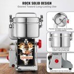 VEVOR 1000g Electric Grain Mill Grinder, High Speed 3000W Commercial Spice Grinders, Stainless Steel Pulverizer Powder Machine, for Dry Grains Spices Cereals Coffee Corn Pepper, Swing Type