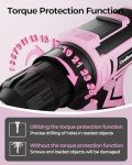 Pink Cordless Drill Set, 20V Electric Power Drill for Women, Lightweight Electric Screwdriver Driver with Battery & Charger, 3/8" Keyless Chuck, Womens Tool Kit for House