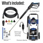 Westinghouse WPX3000e Electric Pressure Washer, 3000 Max PSI and 1.76 Max GPM, Induction Motor, Onboard Soap Tank, Spray Gun and Wand, 5 Nozzle Set, for Cars/Fences/Driveways/Homes/Patios/Furniture