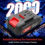 20V Power Drill Cordless, Cordless Drill with Battery and Charger with Torque 30N, Impact Function, 3/8-Inch Keyless Chuck for Screwdriving and Drilling (Battery×1)