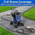 Zelonpro 2025 Upgraded Electric Pressure Washer - 4500 PSI 3.0 GPM Power Washer with 35FT Cord, 20FT Hose, 4 Anti-Tipping Lockable Wheels, 4 Nozzles and Foam Cannon for Cars, Garage, Driveway