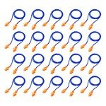 20 Pairs Corded Ear Plugs Reusable Silicone Earplugs with String Banded Ear Plug for Sleeping Noise Cancelling Noise Reduction Hearing Protection(Blue-Orange)