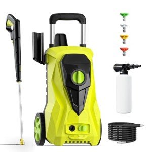Electric Pressure Washer 4550 PSI Max 3.2 GPM Portable Power Washer with 4 Quick Connect Nozzles&Foam Cannon, 25 Foot Hose,16.5 Foot Power Cord, for Cars, Driveways, Patios, Home and Floor Cleaning
